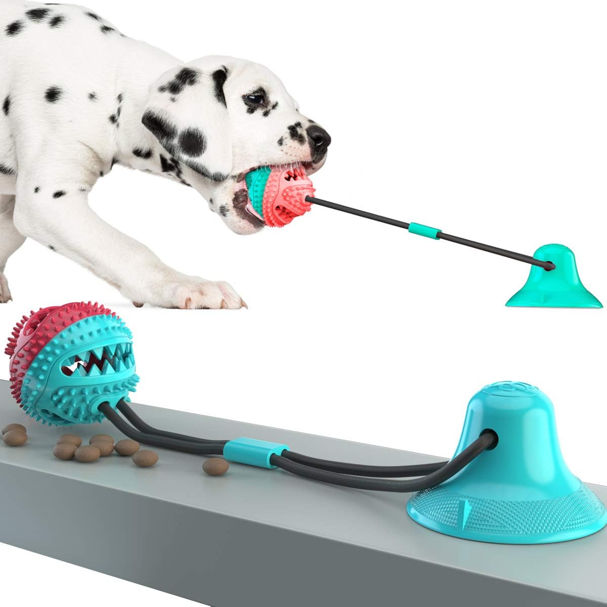 Dog Toy Ball,Suction Cup Dog Toy,Puppy Treat ball,Pet Molar Bite Toy,Pet Chew Ball Toy Cleaning Teeth Multifunction Interactive Toys puppy toys from 8 weeks