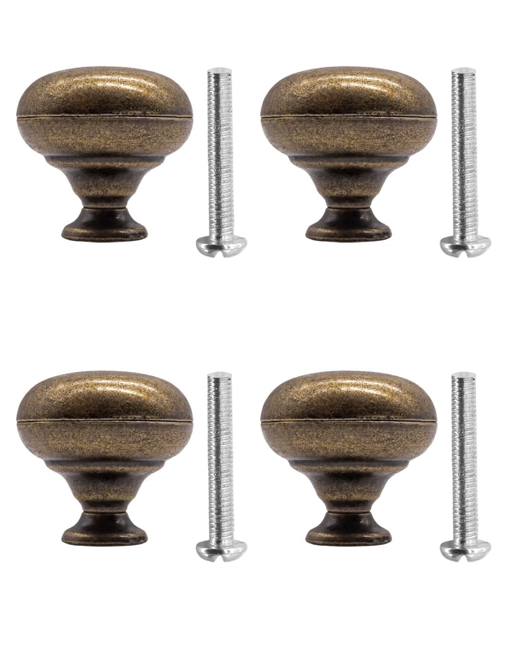 Fuxxer - Maniglie per mobili antiche, pomelli vintage in bronzo, set di 4 pomelli da 30x30 mm