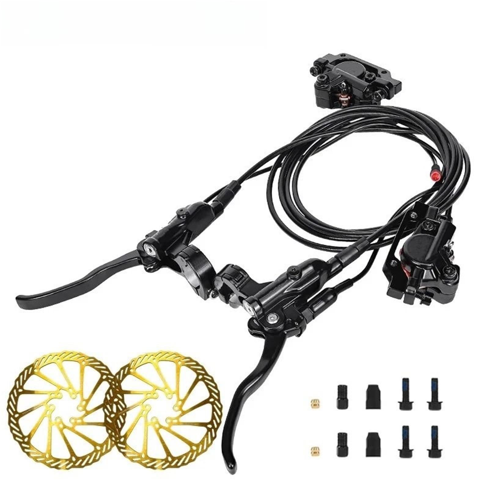 2 tłokowe hamulce rowerowe do roweru składanego skutera z hydraulicznym hamulcem tarczowym wirnika Hamulce rowerowe tylny bęben hamulcowy(Brakes-160 Gold)