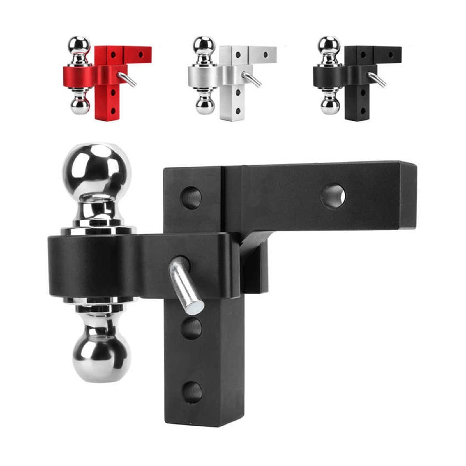 PortablPractical Trailer Hitch Shape Trailer Hitch Ball Mount Tow Trailer Hitch Aluminium (kolor: czerwony)