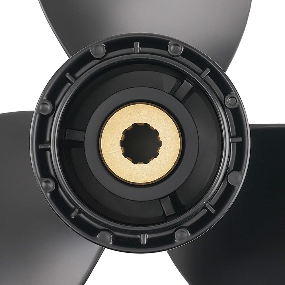 Elica per barche ad alta durabilità per fuoribordo Suzuki 9.9-20HP, 9-1/4x9 3-Blade 10 RH, alluminio resistente