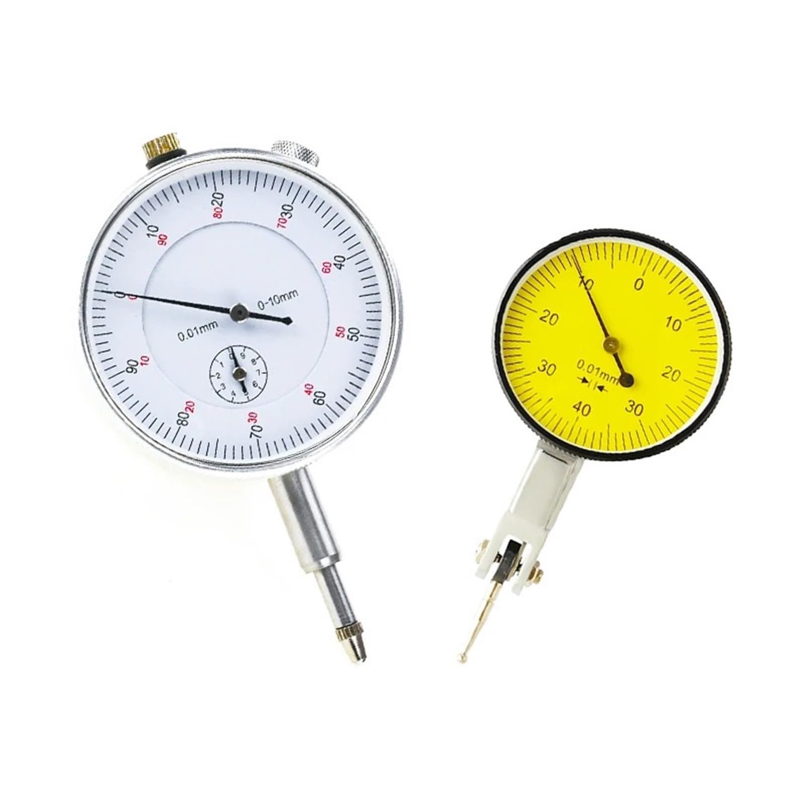 Indicatore comparatore di precisione da 0,01 mm Misuratore da 0-10 mm Indicatore di risoluzione preciso da 0,01 mm Indicatore di misurazione Strumento Strumento Comparatore(Small Dial Indicator)