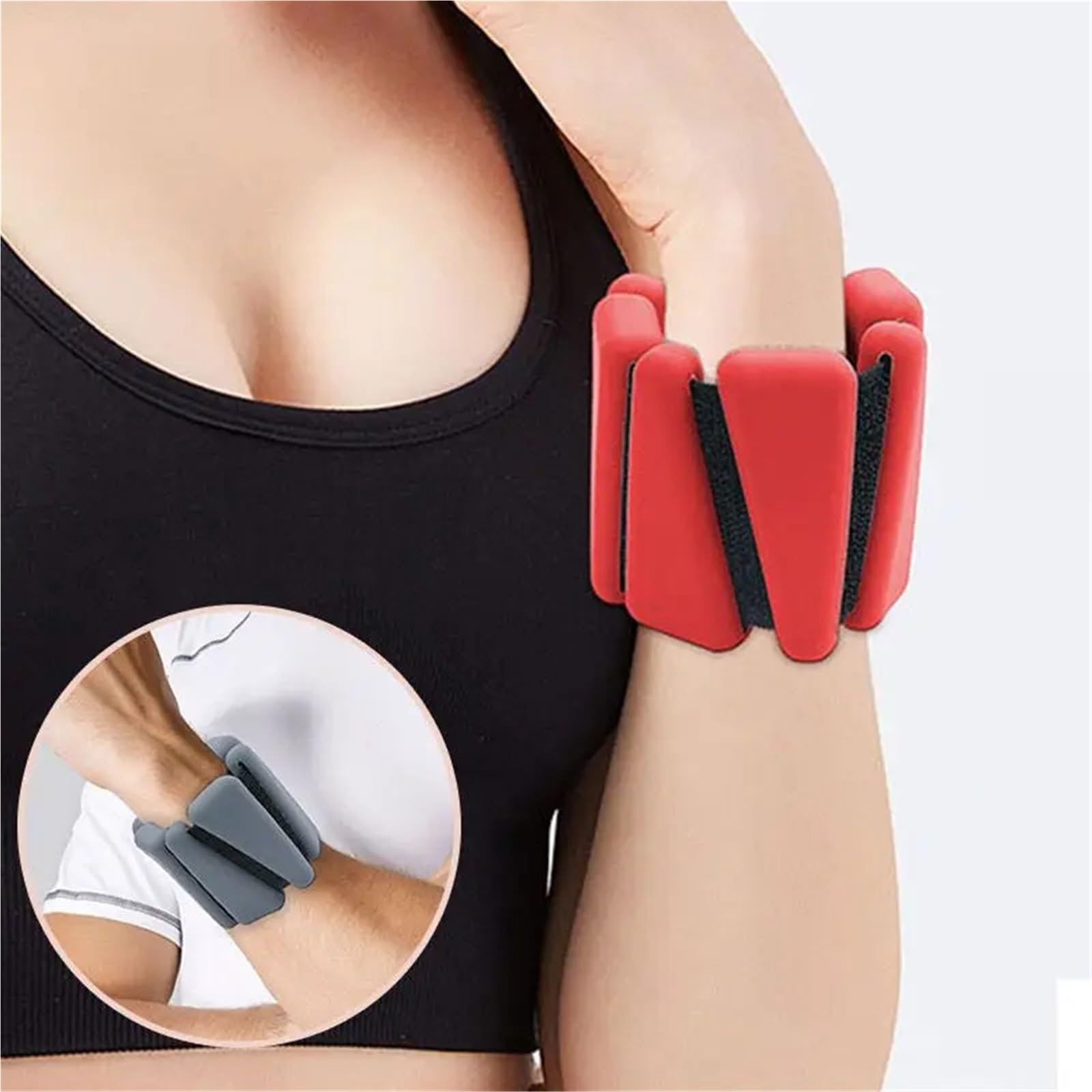 Pesas Para Tobillos Pulsera de pesas triangulares de silicona ajustable for el tobillo, de 1/2 libra, for yoga, fitness, ejercicio, correr, deportes