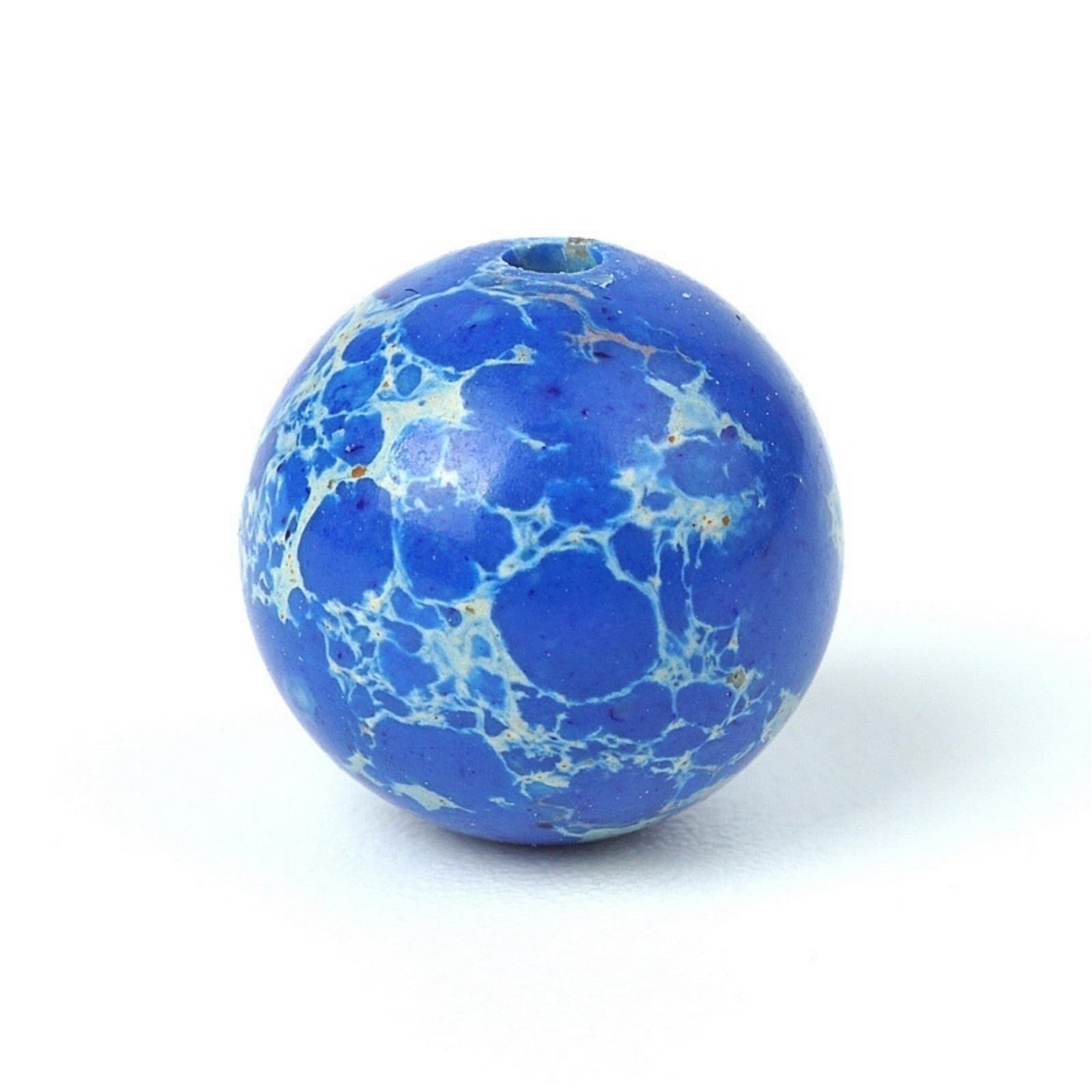 100Pcs Natural Stone Beads 8mm Dark Blue Imperial Jasper Round Loose Gemstone Energy Healing Beads Hole Size 1mm DIY Smooth Beads for Bracelet Necklace Earrings Jewelry Making — image 1