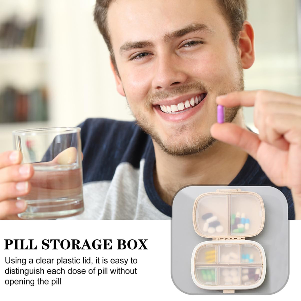 SOLUSTRE 3 Set Di Portapillole Da Viaggio Organizer Giornaliero Compatto Dispenser Per Medicinali A Doppio 2 Pezzi * 3