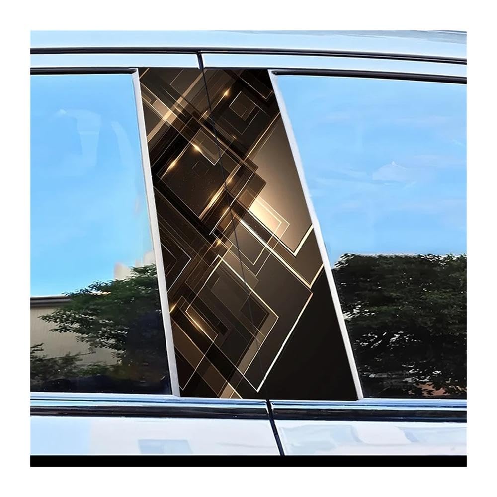 Body Parts 2pcs Car Center Pillar Stickers Geometric Squares Scratch Protection