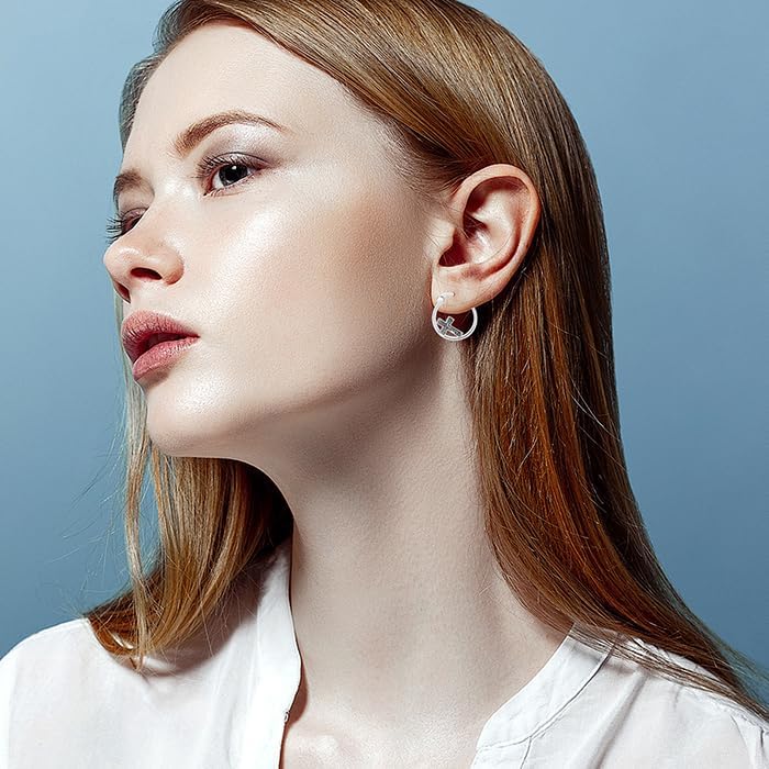 S925 Sterling Silver/Orthodox/Celtic/Anchor/Nail Cross Earrings Hoop Religiou Spiritual Jesus Cross Earrings Christmas Gift for Women Sensitive Ears - Image 4