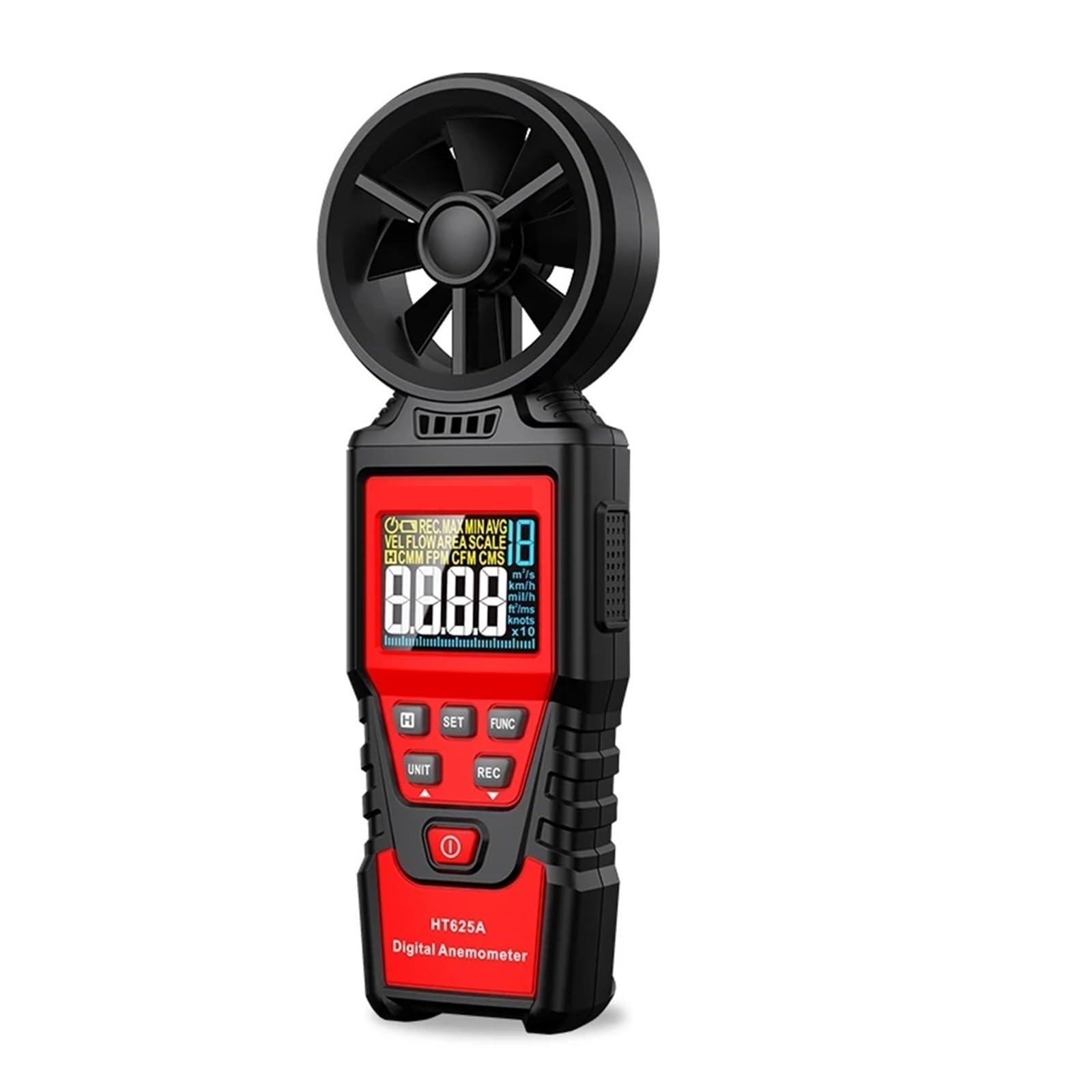 Anemómetro de alta precisión, medidor de velocidad del viento 30 m/s, medidor de volumen de aire, temperatura y humedad (tipo 625A)