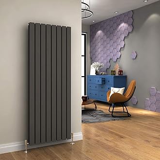Sponsored Ad – ELEGANT Vertical Designer Radiator Anthracite Double Flat Panel Column Tall Upright Central Heating Radiators 1600x608mm Double