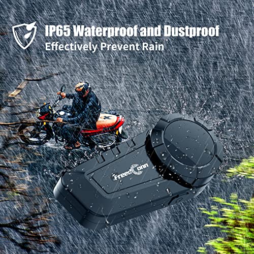 Freedconn Motorcycle Helmet Bluetooth Headset Intercom Ky Pro 4 Riders 1200M Motorbike Communication System Bluetooth 5.0 (Single Pack) #TOP4