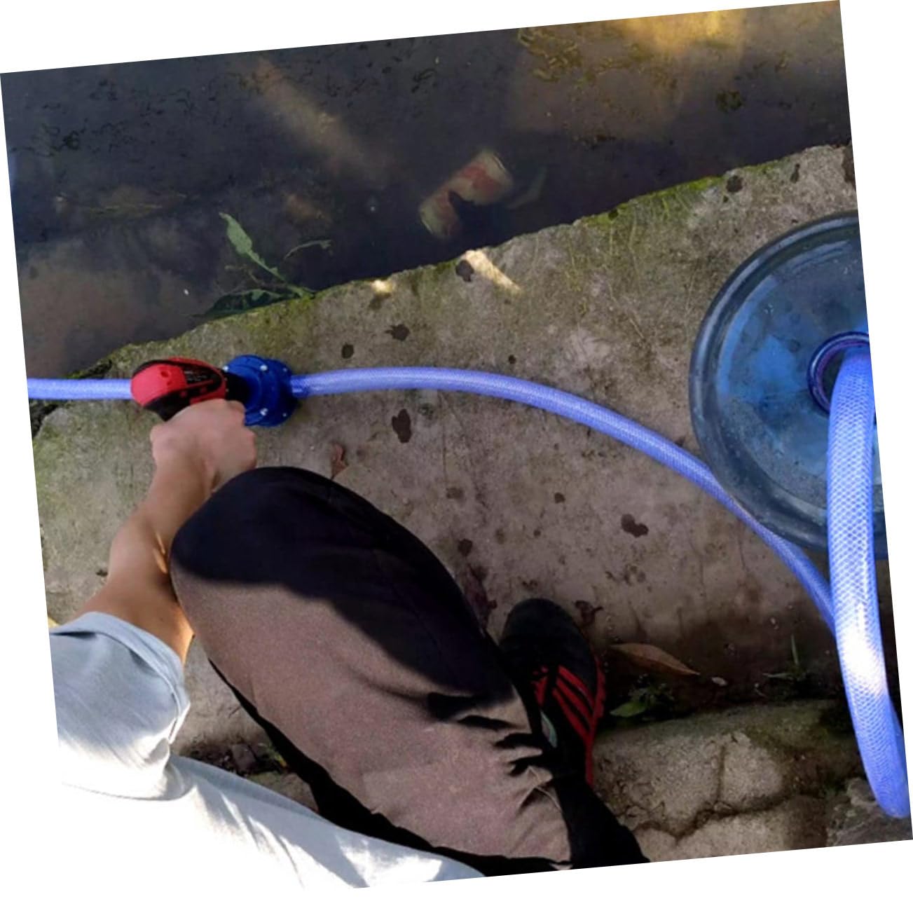 TOYANDONA Mini Handbohrpumpe Selbstansaugend Kunststoffpumpe Leicht Flüssigkeitstransport Für Garten Brunnen Aquarium Bewässerung Flexibel Und Einfach Mit Elektrowerkzeug Kompatibel