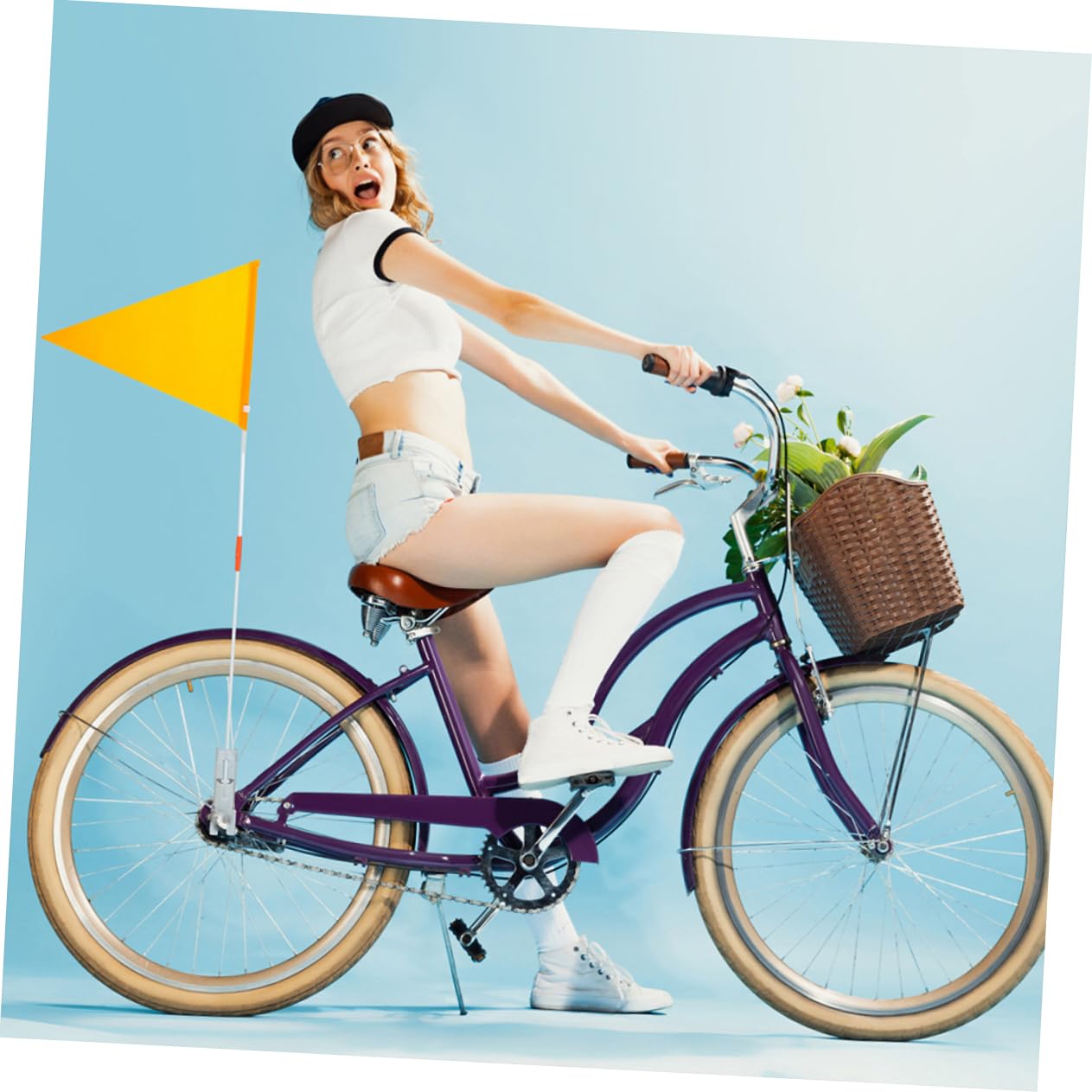 TOYANDONA 3 Series Bandera De Seguridad para Bicicleta con Banderín para Visibilidad Caravanas Y Trailers 2 Piezas X 3