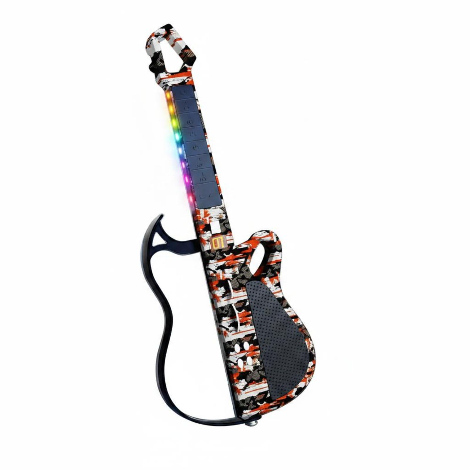 Baoblaze Guitarra Electrónica Infantil Inteligente Guitarra Juguete Fretboard Táctil sin Cuerdas con Iluminación Bluetooth Tipo C Batería 500mah Sonidos, Carbon Red