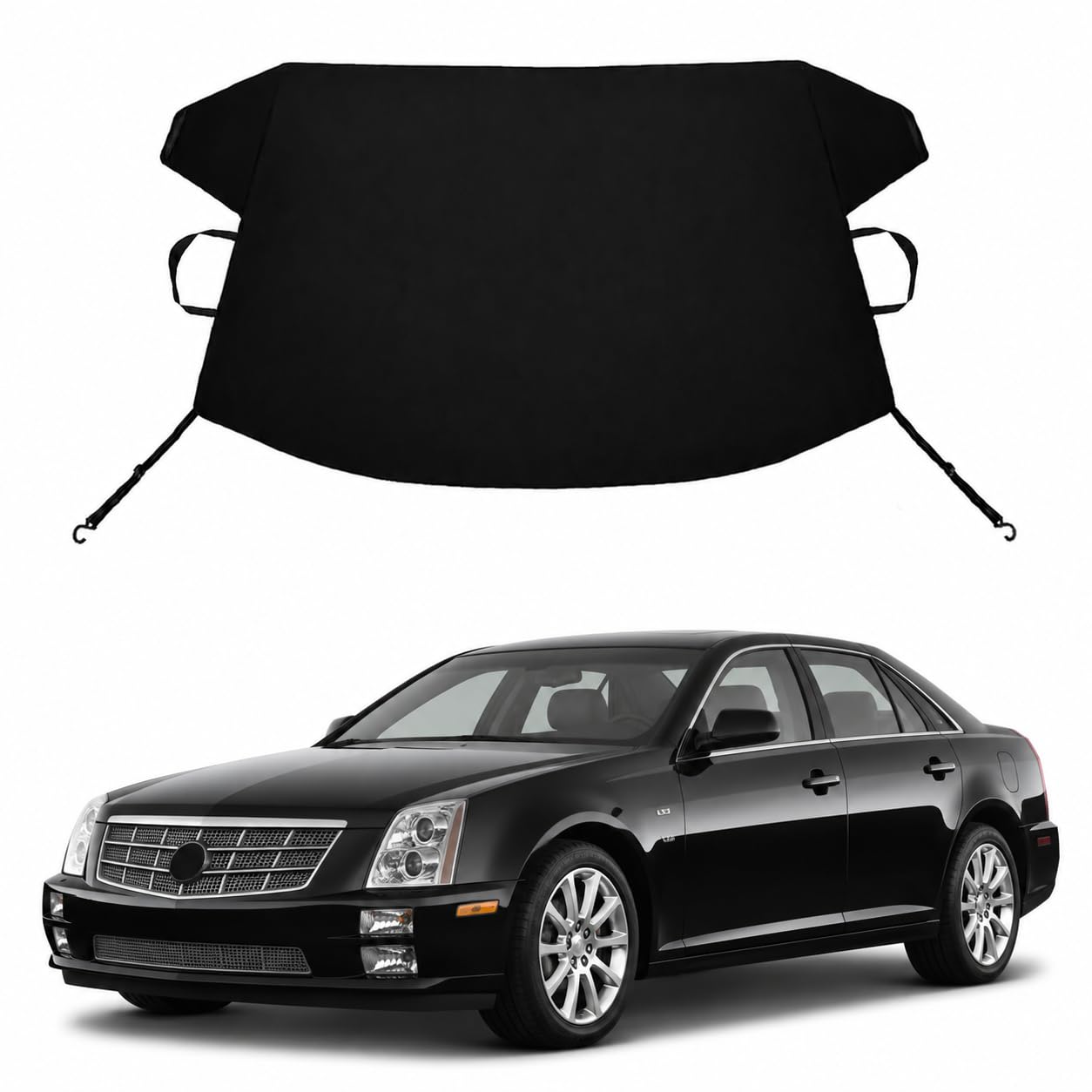 STS Custom Windshield Cover for Ice and Snow Ca-di-llac STS Heavy Duty 600D Oxford Fabric Windshield Protector Fit Waterproof Frost Snow Cover Winter Car Accessories