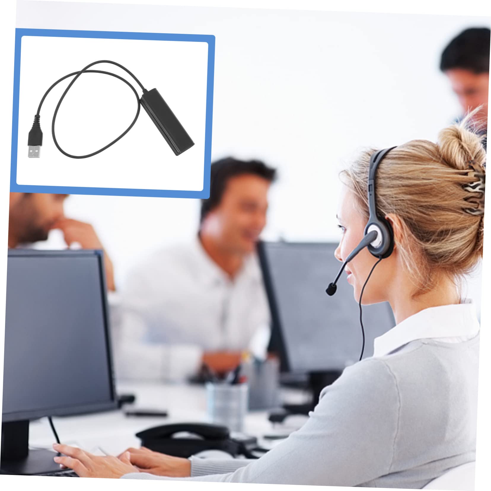 Mikikit 3stücke USB Adapter Kabel Für Headsets Telefon Adapter Für Computer Und Laptop Leicht Und Tragbar Für Voip-anwendungen Unterstützt Analoge Kopfhörer