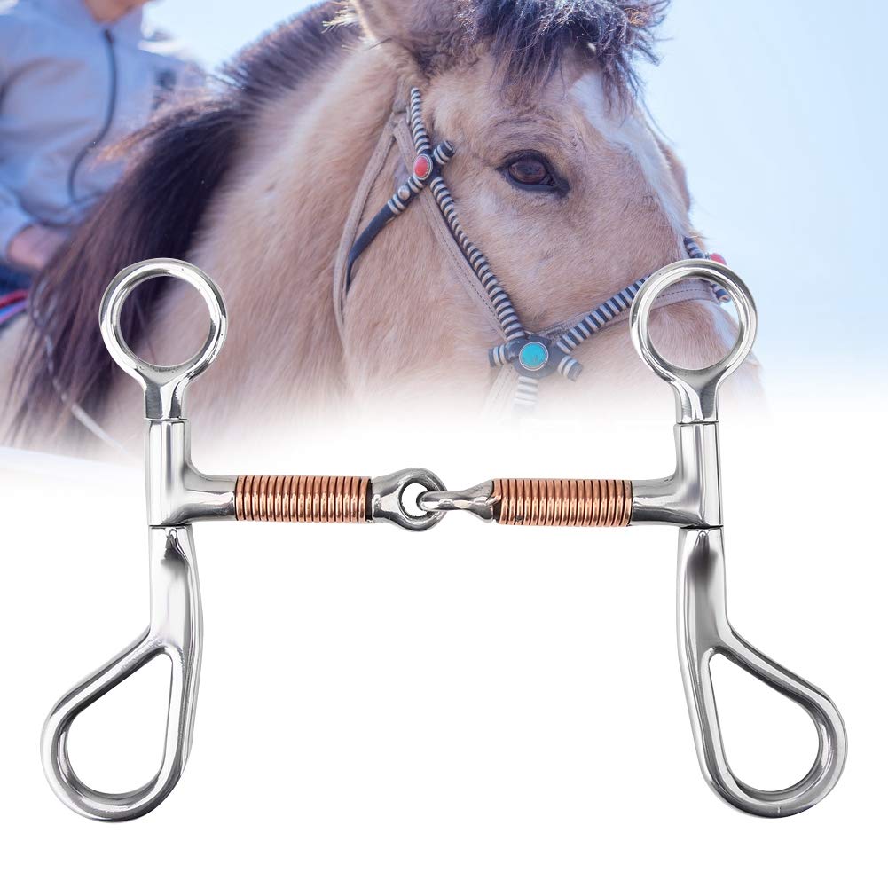 MORSO A Bocca Sciolta in Acciaio Inox Spessore Ottimo per Cavalli Giovani 5 Pollici Argento + Rame