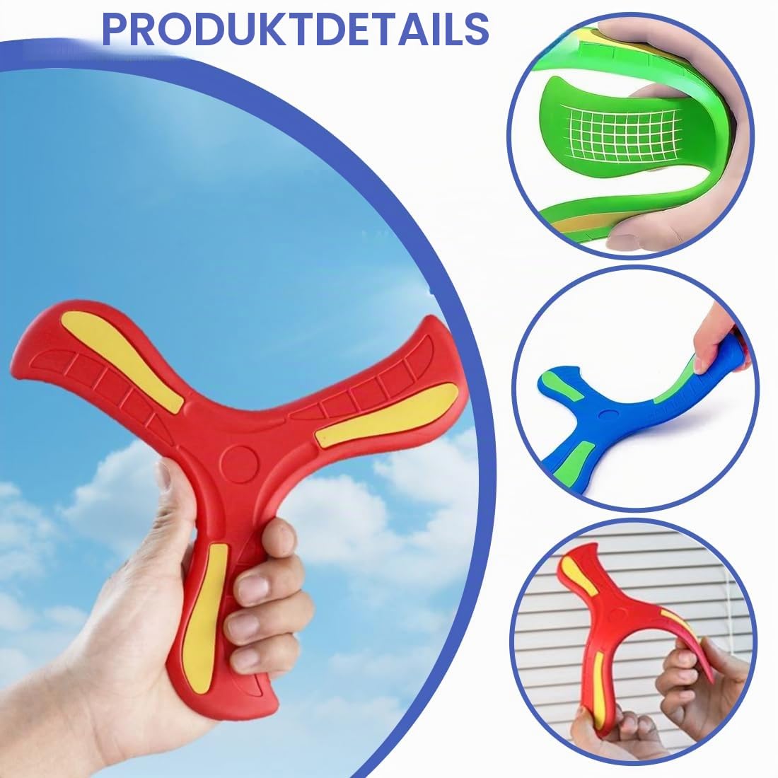 GXGM 5 Stück Bumerang für Kinder,Boomerang,Dreiflügelig,Wurfspiel Outdoor,EVA Frisbee Soft,Sicher in der Anwendung,Outdoor Spielzeug,Geschenke für Kinder 6 7 8 Erwachsene Anfänger