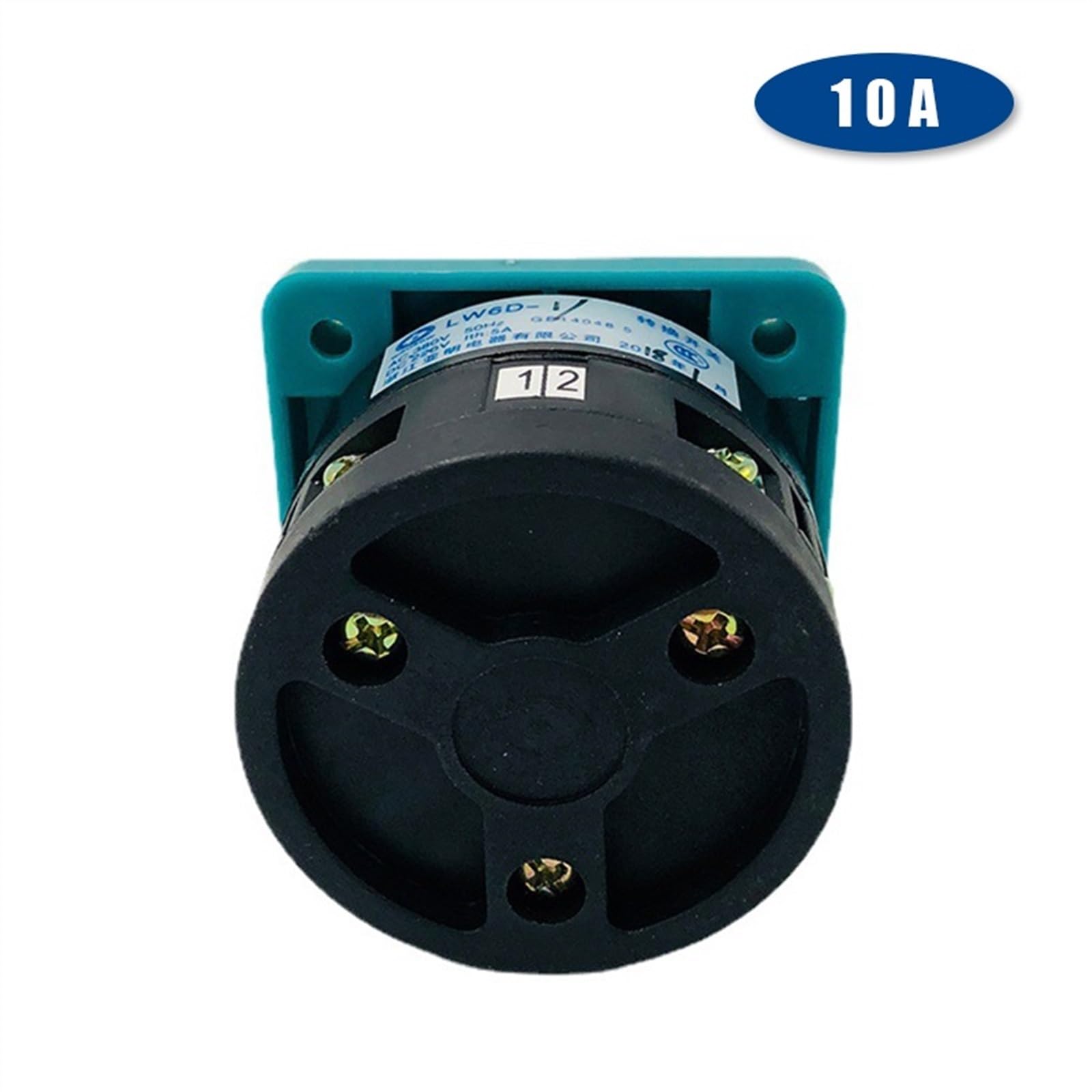 Interruttore a camma elettrica Contatto in argento 3 posizioni Commutatori rotativi a livello di 1 polo 5A Verde 6 terminali LW6-1