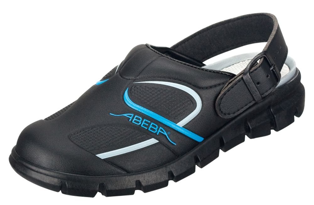 Abeba Damen Clog 7331 - Dynamic Mikrofaser, schwarz/blau zertifiziert, 44