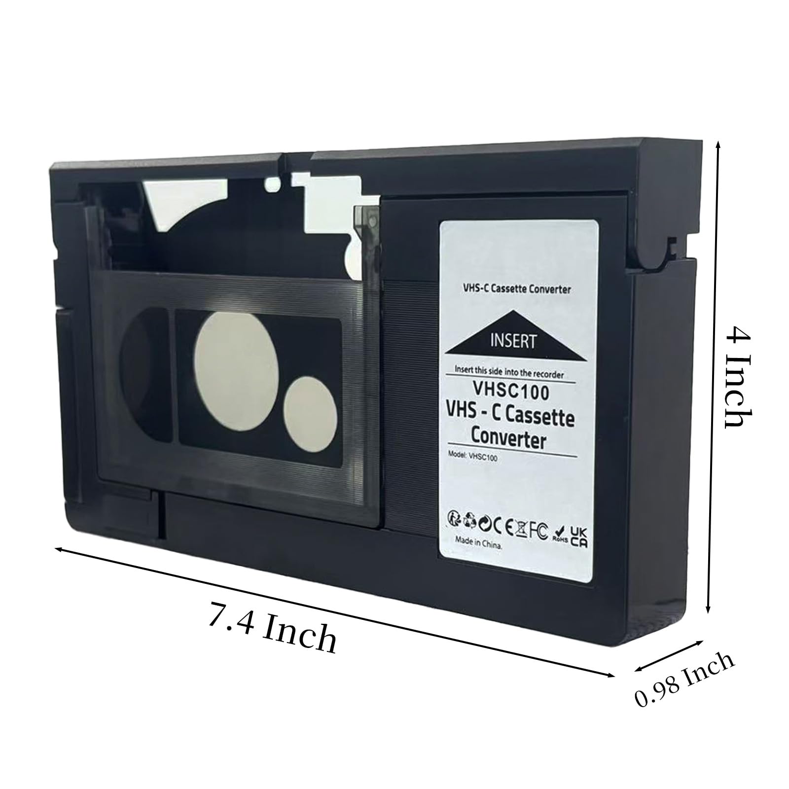 Adaptador de casete de cinta VHS-C para videocámaras motorizado, ideal para reproductor de videocámaras, reproductor de casete de video y conversión VHS a digital