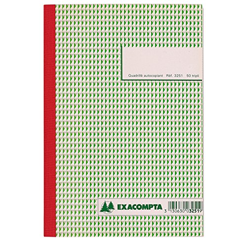EXACOMPTA Lot de 3 Manifolds QUADRILLE 5x5 210 x 148 mm 50 feuillets Tripli