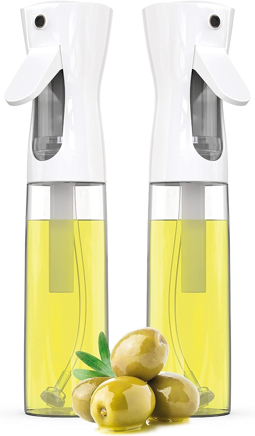 AYADUKA 300ml Olive Oil Sprayer. BPA Free, Fine Mist, 300ml Capacity, Efficient Multi-Purpose Valve. White/Black Oil Dispenser Spray Bottle for Cooking, Air Fryer, Salad