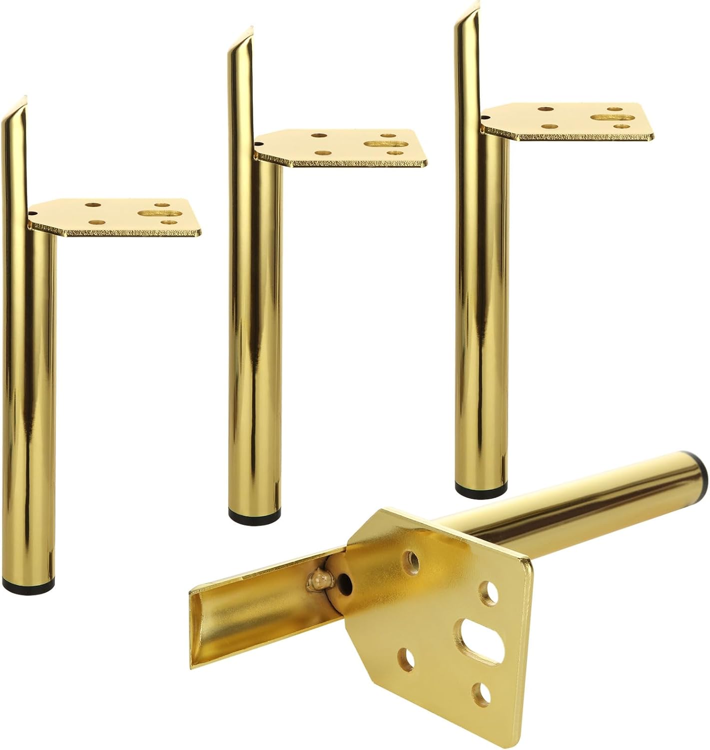 WOPPLXY 4 Pcs 6 Inch Gold Furniture Legs, Gold Leg for Furniture, Mid Century Modern