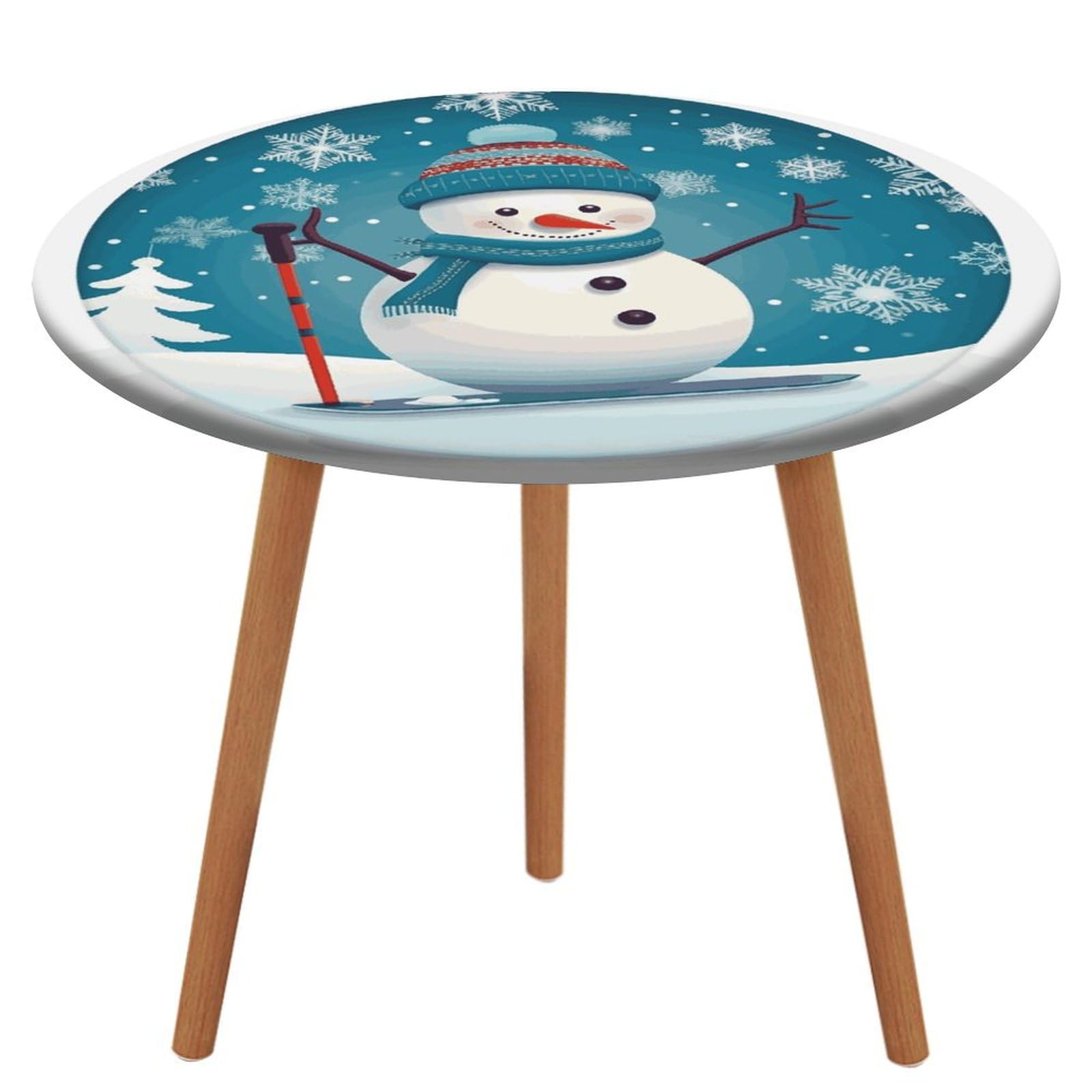 Nappe de table en plein air ronde de Noël pour pique-nique et repas
