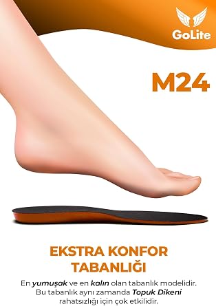Extra Konfor Ayakkabı Tabanlığı, Memory Foam Hafızalı Topuk Dikeni İç Tabanlığı, Düz Taban - GoLite M24 Insole (Yeşil, 45)