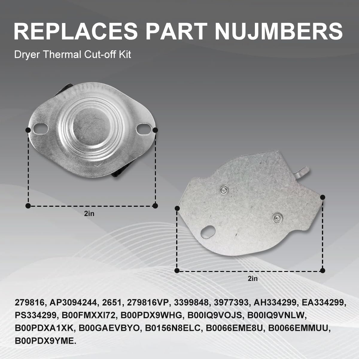279816 Dryer Thermal Cut-off Kit(Pack of 10) Replacement Part