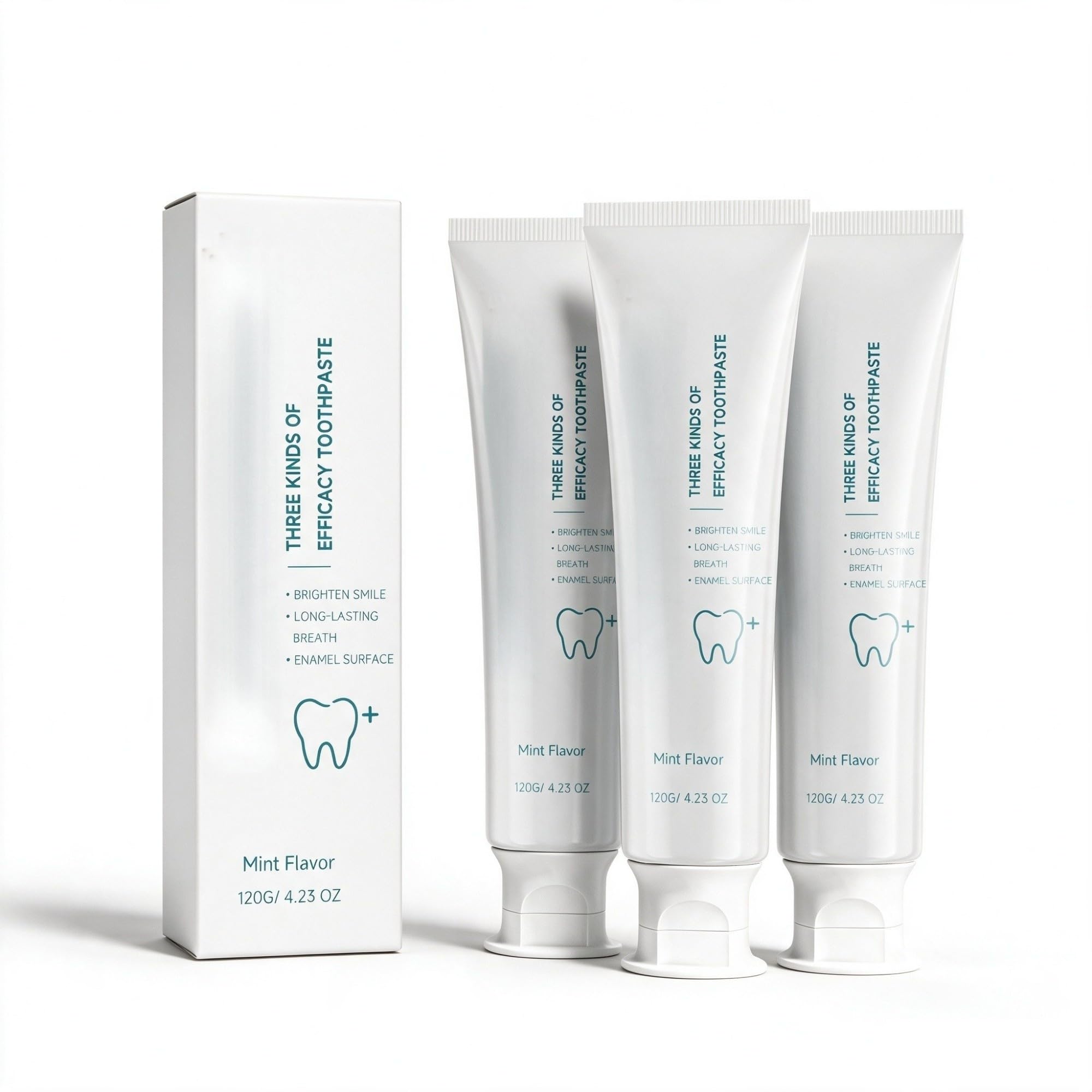 Pasta de dientes de menta, cuidado bucal diario suave, aliento fresco, limpia las manchas superficiales, apoya la superficie de los dientes, limpia los dientes for la higiene bucal(3pcs)