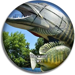 Fridge Magnet Hayward Fish Park Wisconsin USA America Glass Magnets for Refrigerator Souvenirs Cute Crystal Magnet Decor for Whiteboard Office Home Gift