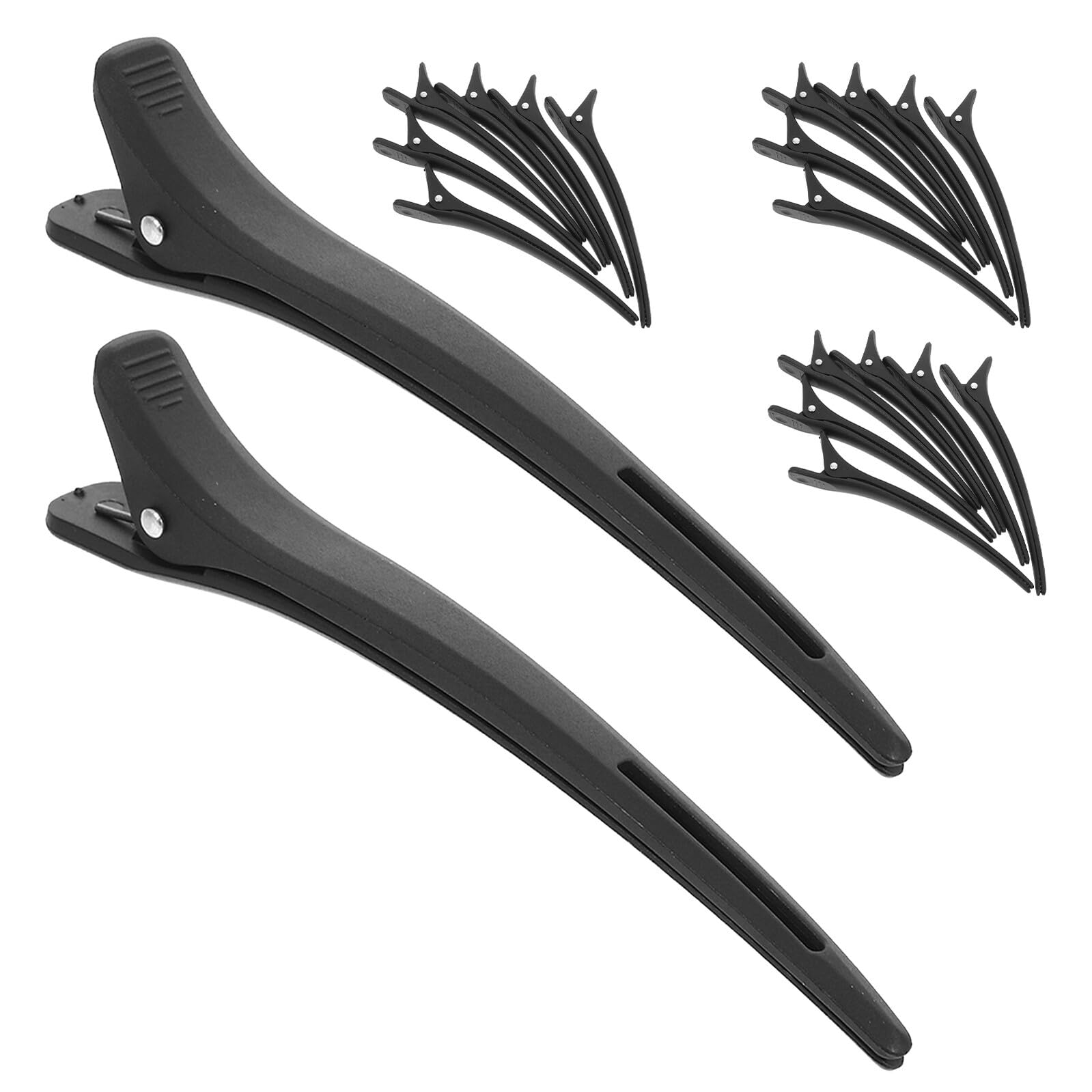 LIFKOME 20 Pezzi Fermagli per Capelli Becco d'Anatra Neri Clip Parrucchiere per Sezionare e Fissare Multiuso per Styling Colorazione e Trucco Antiscivolo per Donne e Professionisti