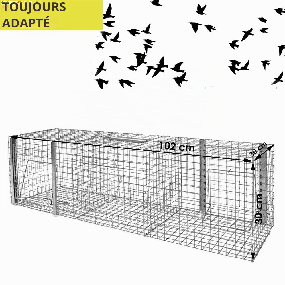 Piège à l'oiseau Oiseaux Corbeau Pigeon Piège à Animaux 102 x 30 x 30 cm Petigi