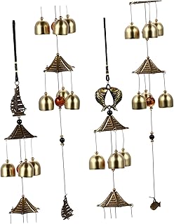 NOLITOY 2 Pçs Carrilhão De Vento Carrilhão De Vento Japonês Carrilhão De Vento Japonês Para Exterior Decoração De Metal Ao Ar Livre Bronze Carrilhão De Vento Fengshui Carrilhão De Vento