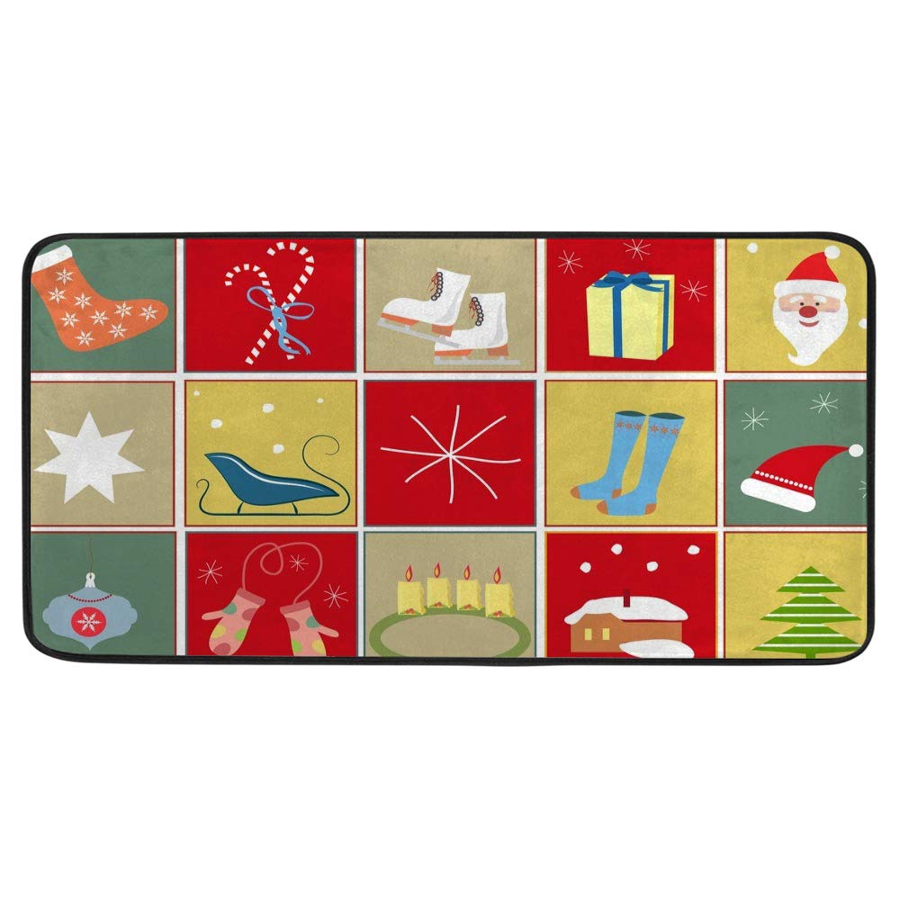 Tapis de cuisine anti-fatigue imperméable ensemble de tapis de sol ergonomique pour Noël