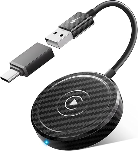 Adaptador inalámbrico CarPlay 2024 - Apple Carplay Adaptador inalámbrico Convent con cable a CarPlay Dongle 5Ghz WiFi Auto Connect Actualización en