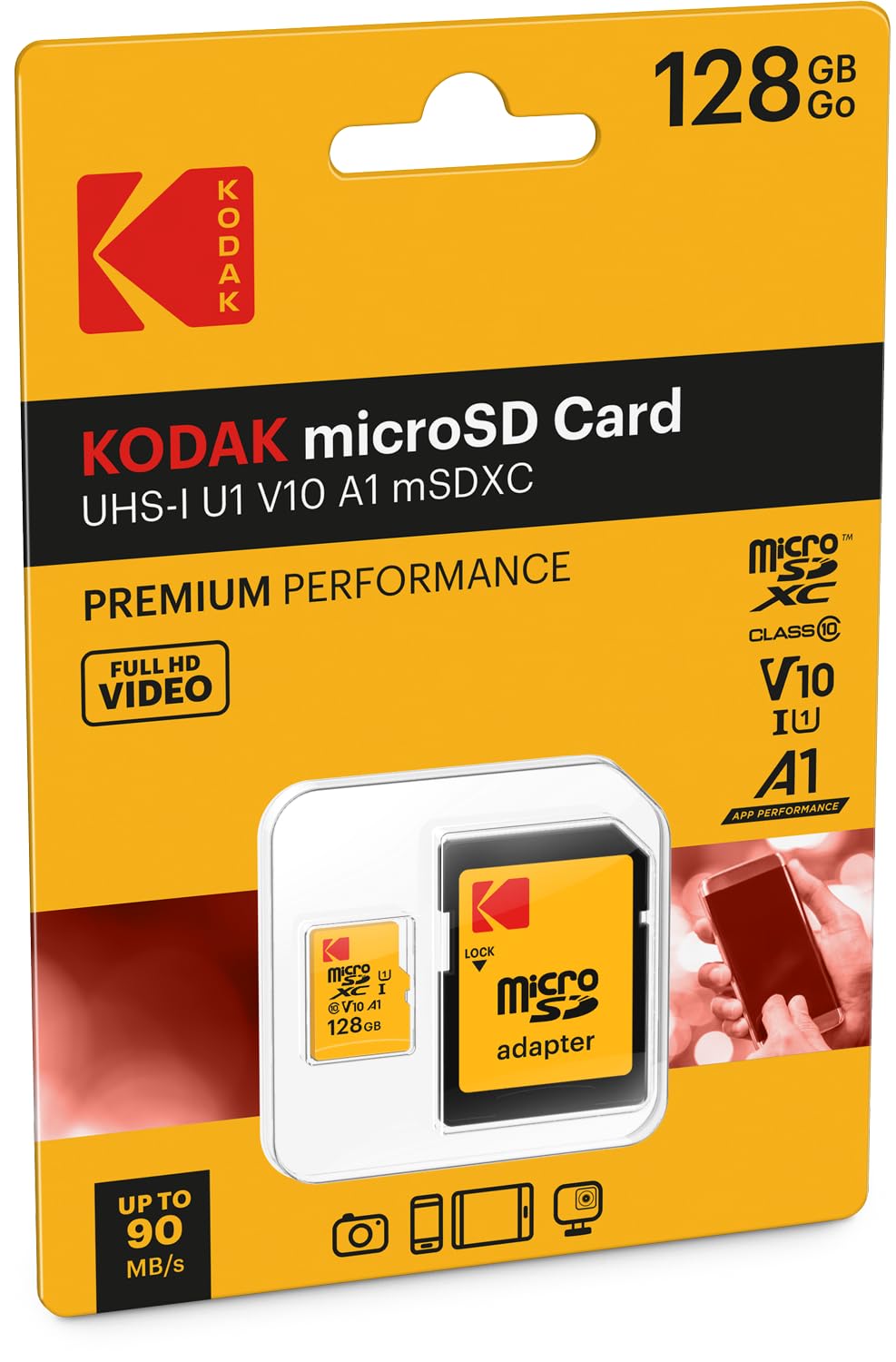 Amazon | KODAK 128GB クラス10 UHS-I U1 MicroSDXCカード