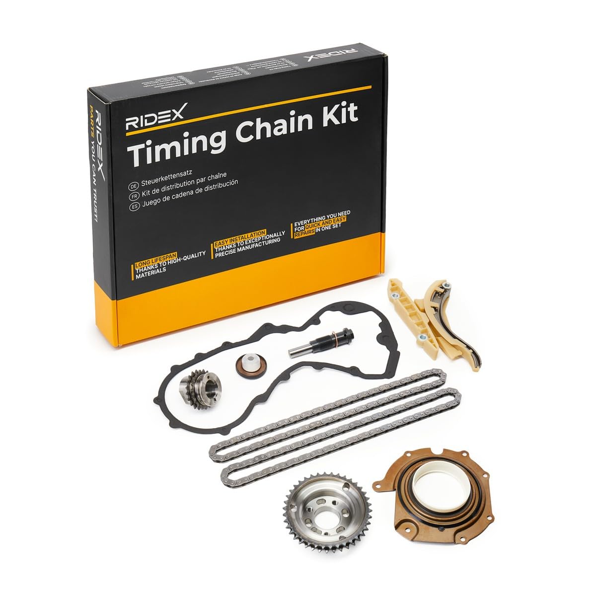 RIDEX 1389T0047 Kit de cadena de distribución con juntas con ruedas dentadas Compatible con FORD MONDEO IV Turnier BA7