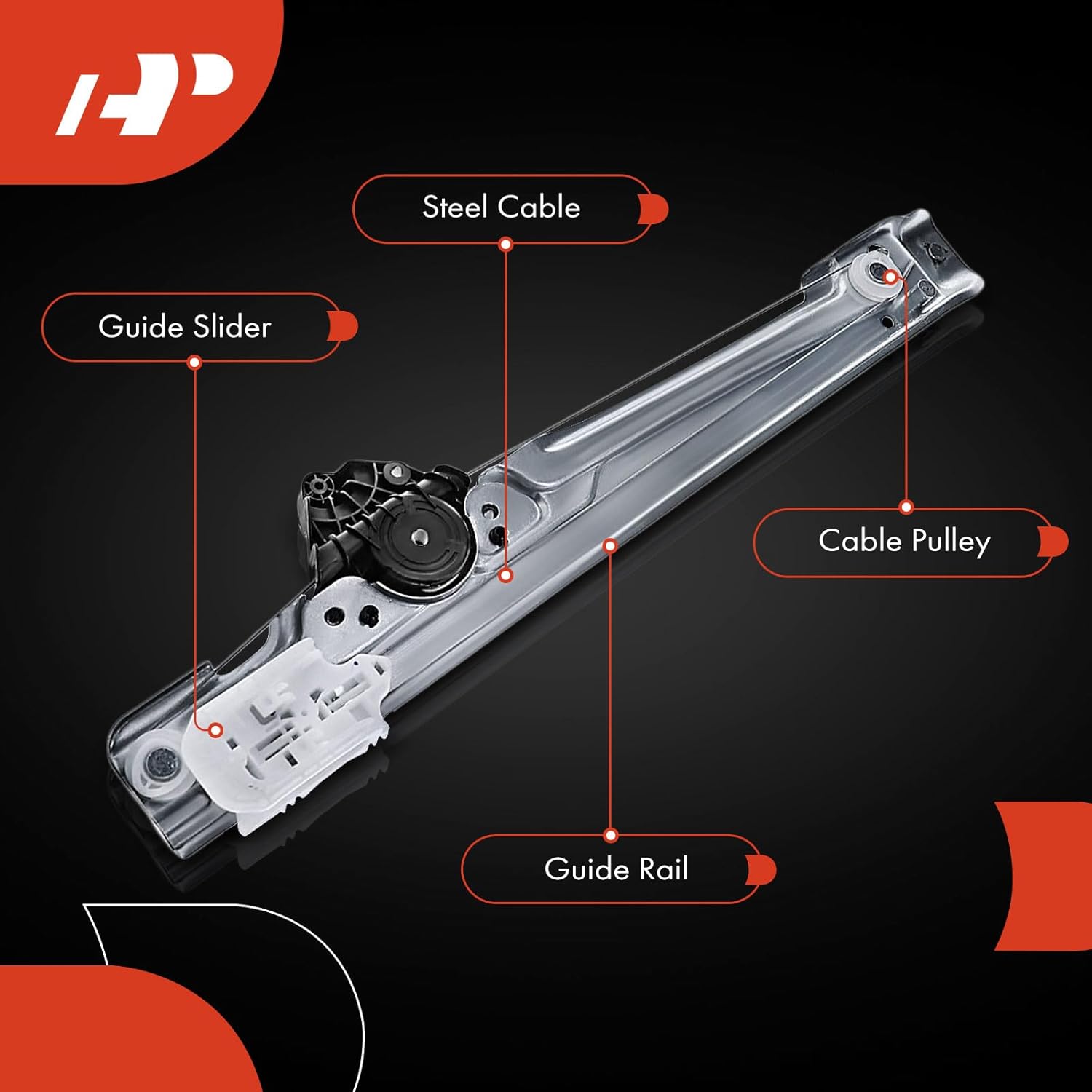 A-Premium Power Window Regulator Rear Passenger Side Compatible with Chevrolet Equinox 2018-2024 & GMC Terrain 2018-2024, Rear Right Passenger Side, Without Motor