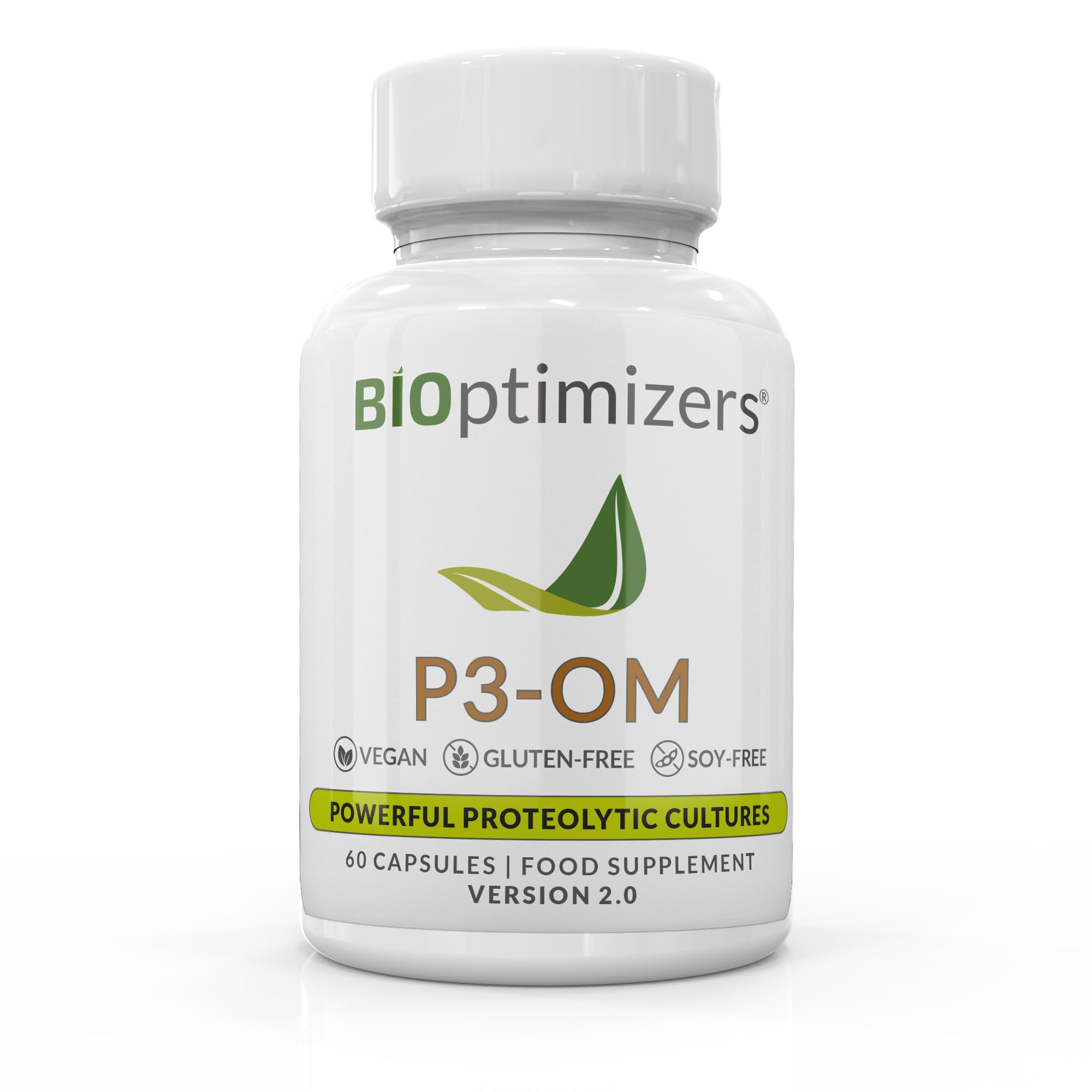 BiOptimizers P3-OM – Bio-Culture for Women and Men - Patented Single Strain - Doctor-Formulated - No Refrigeration Needed (60 Capsules)