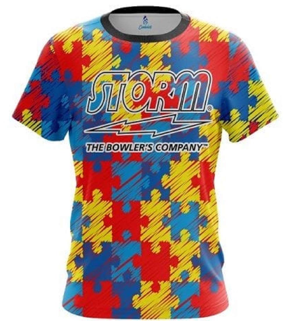 CoolWick Storm Autism Awareness Bowling Jersey (Large)