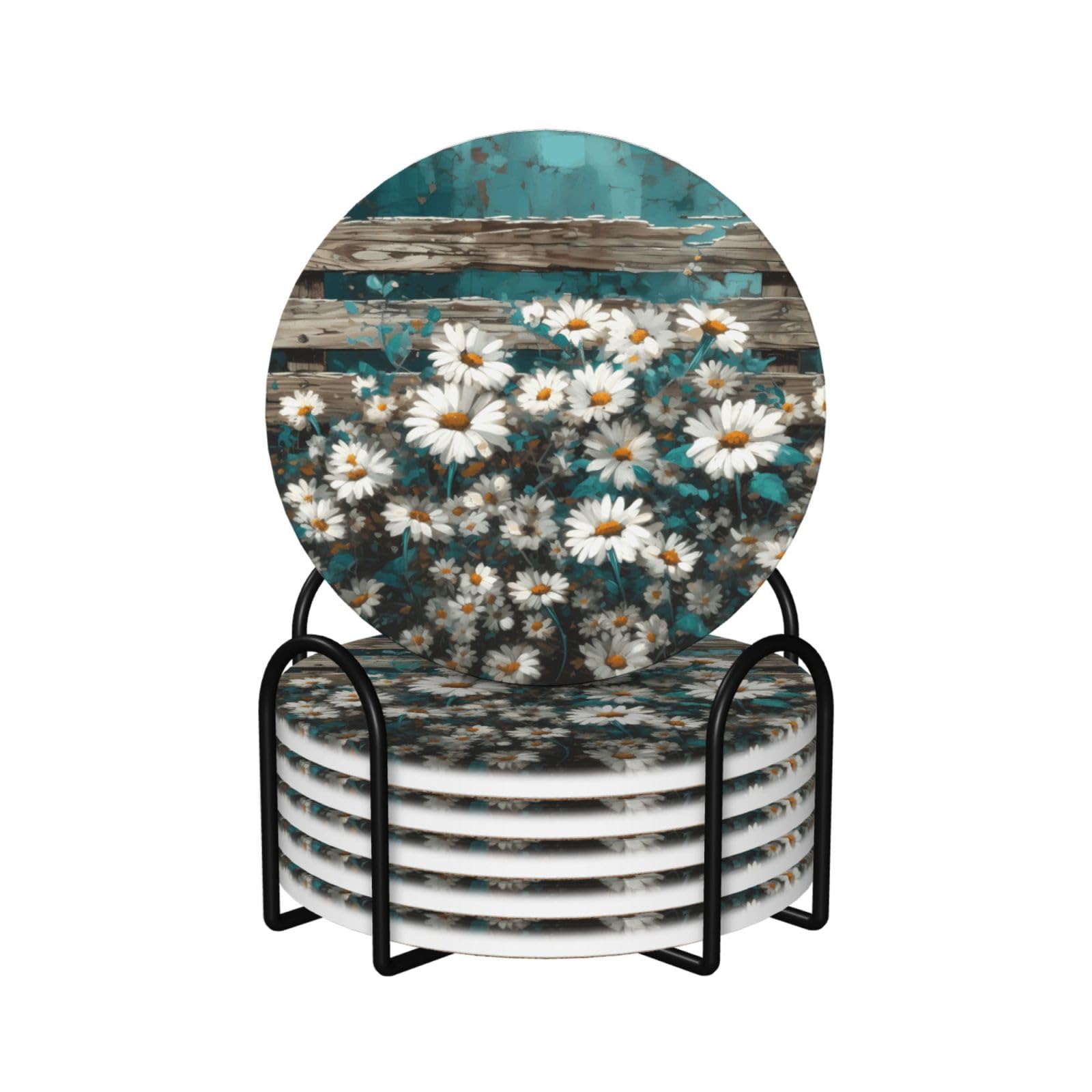 Dessous de verre marguerite vintage pour sublimer vos apéritifs sur la table basse