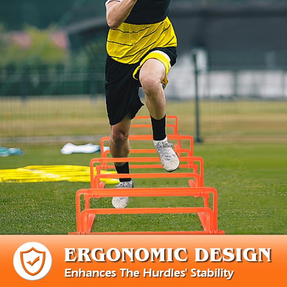 6er Set Agility Hürden, Speed Agility Training Hürden, Höhenverstellbare Speed Training Hürden, Tragbares Speed Training Equipment mit Tragetasche