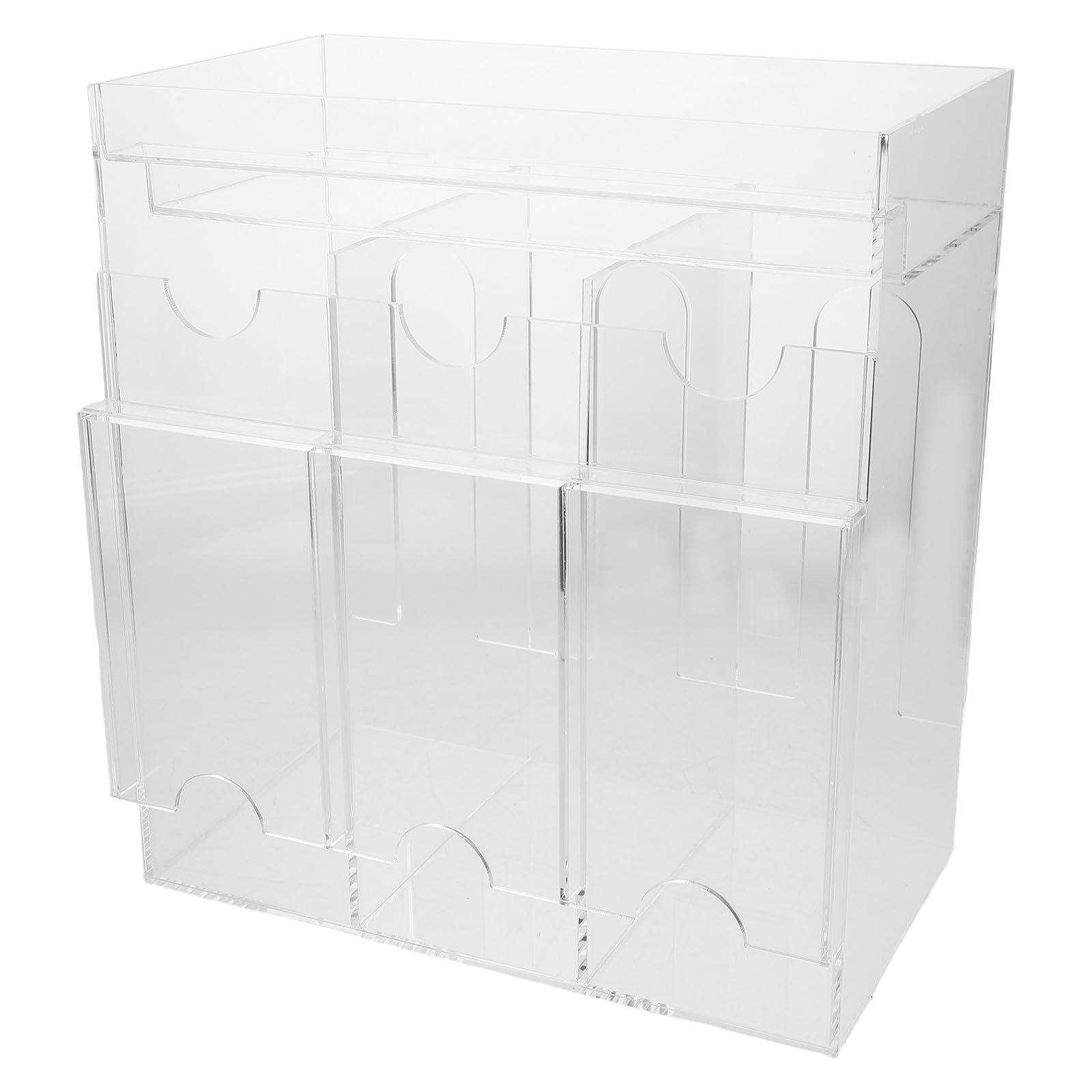 Scatola Porta-carte in Acrilico, Card Organizer e Card Case, Contenitore Trasparente Scomparti Multipli e Base Stabile per Collector Boosters e Biglietti da Visita, da Scrivania
