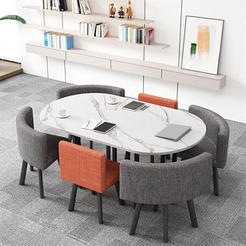 AIYI HOME �_�C�j���O�e�[�u���Z�b�g 6�l�p ���ڃZ�b�g �ł����킹�e�[�u�� �I�t�B�X�e�[�u�� 6�l�|�� 7�_ �ȉ~�` �H��Z�b�g �ȃX�y�[�X ��c �~�[�e�B���O ���r���O �x�����_ �ҍ��� �I�t�B�X �J�t�F�[�V���b�v �i���X �z�e�� ���X�g���� 