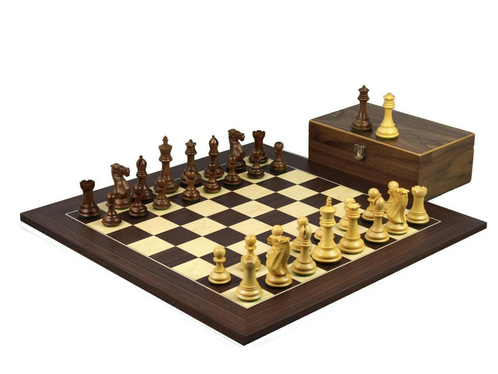 Set di scacchi in legno Macassar Board 20 pollici pesato Sheesham professionale Staunton pezzi 3.75 pollici