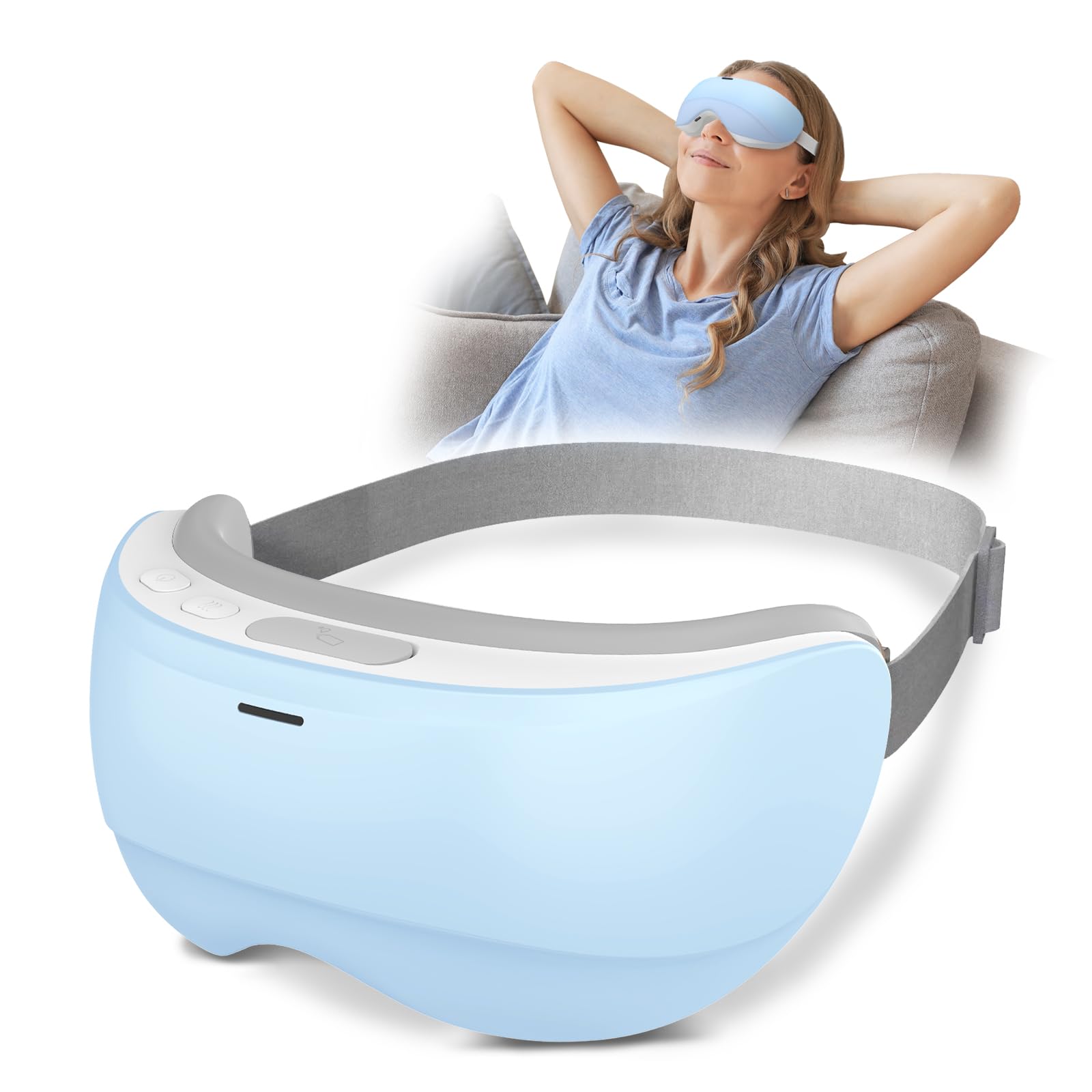 Eye Massager with Heat Face Massager Mask for Migraine Headache Relief Improved Sleep Birthday Gifts for Mom Dad