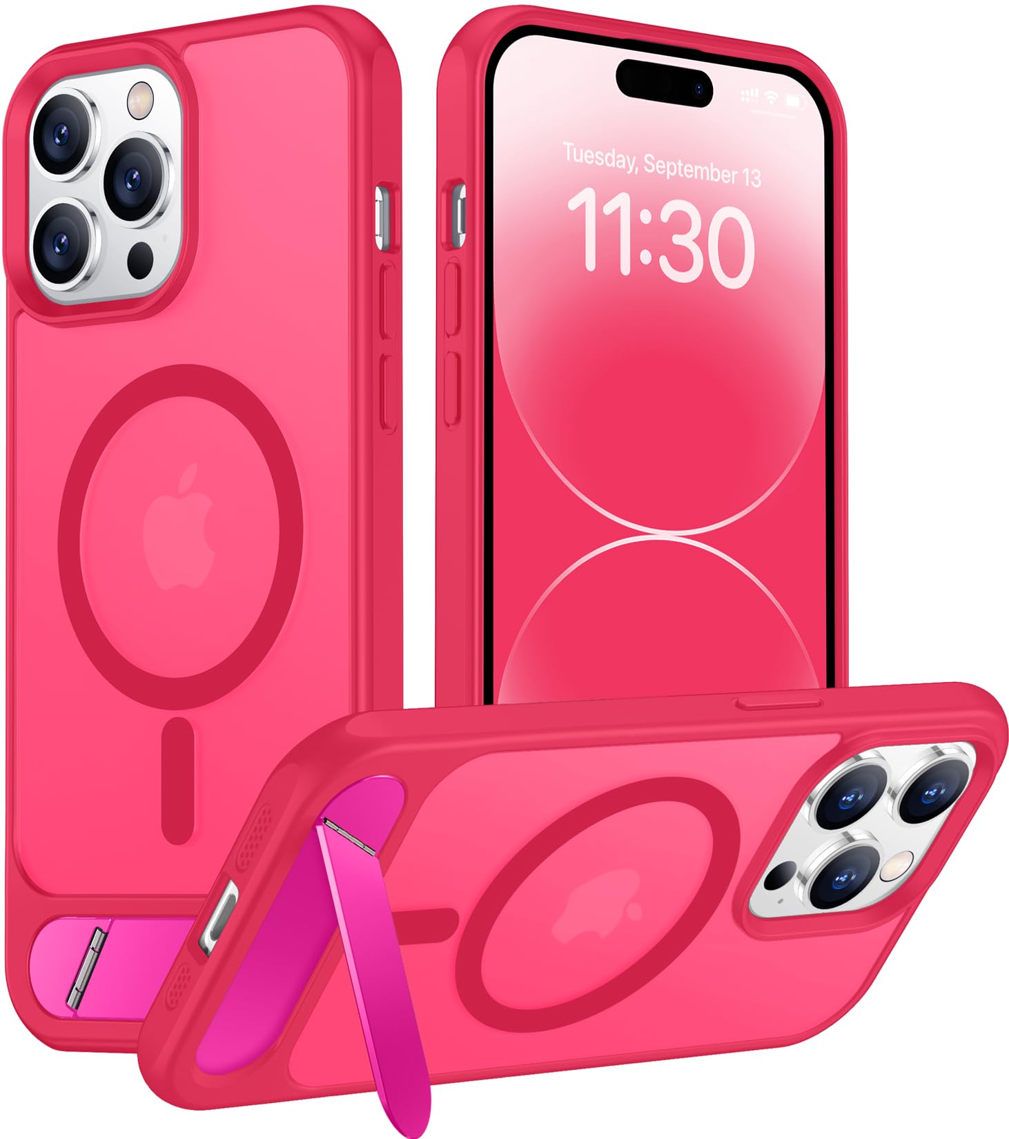 Temdan Magnetic Compatible with iPhone 14 Pro Max Case, [Built-in Invisible Kickstand][Compatible with MagSafe] [Military Grade Shockproof] Slim Translucent Matte Phone Case for iPhone 14 Pro Max 6.7"