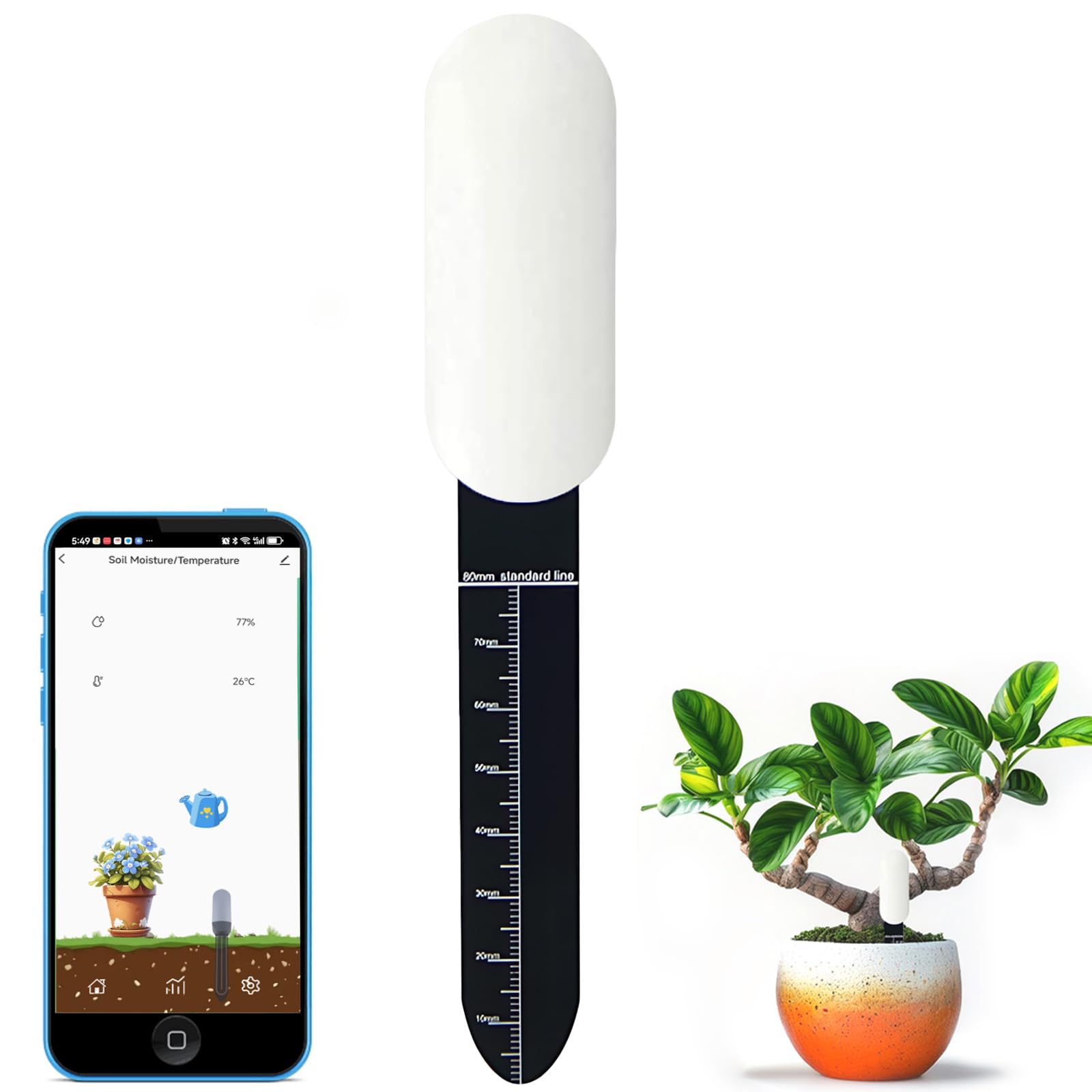Amazon.com: RISOON Smart Zigbee Soil Moisture Sensor,Zigbee hub  Needed,Accurate Measure Capacitive Probe Moisture/Temperature Meter for  Garden Planting Compatible with Homey Hubitat SmartThings Home Assistant :  Patio, Lawn & Garden